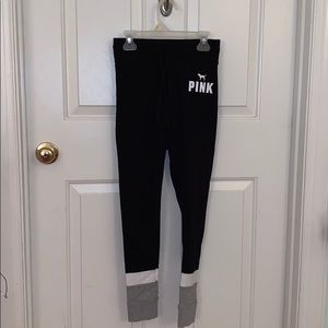 Pink Victoria Secret yoga leggings w/ tie waist